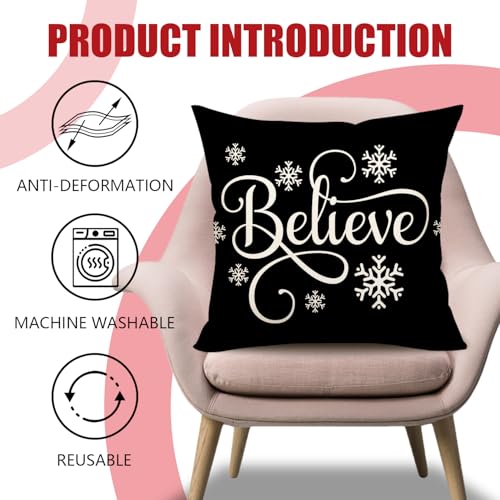Buffalo Check 18x18 Set of 4 Red Black Throw Pillow Covers T13655