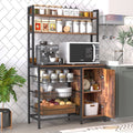 Large Brown Wood Bakers Rack with Baskets and Cabinet S249270