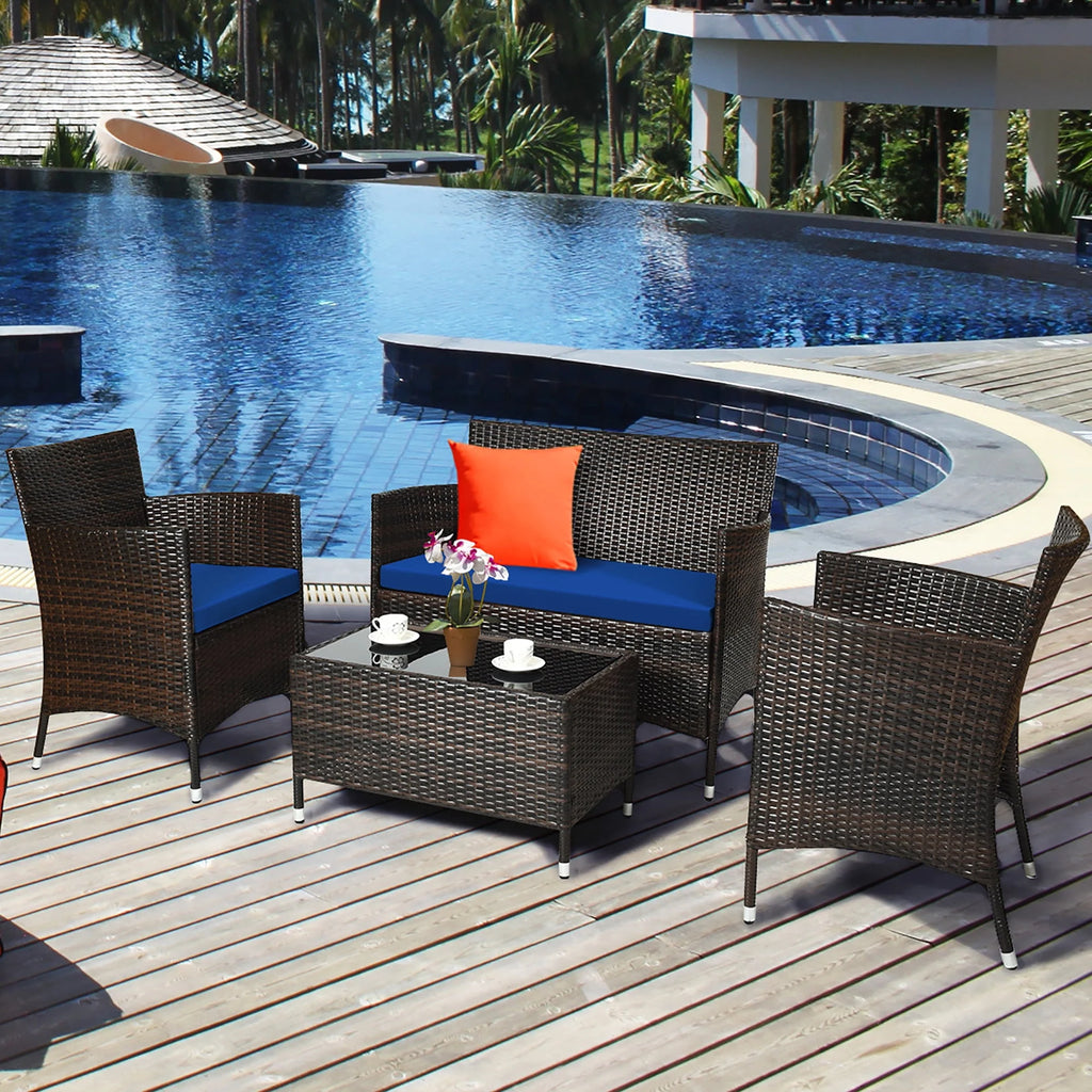 8 Pcs Cushioned Patio Furniture Set A386458
