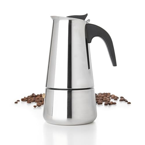 6 Cup Stovetop Espresso Maker 10oz Stainless Steel Black O45802