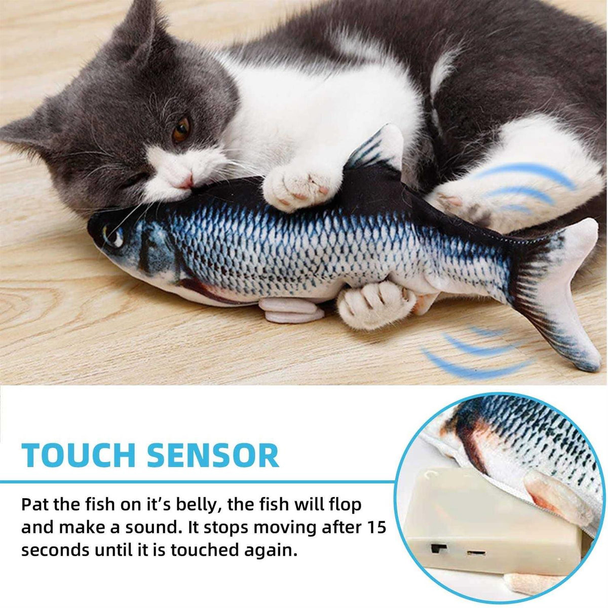 Electric Floppy Fish Cat Toy I79807
