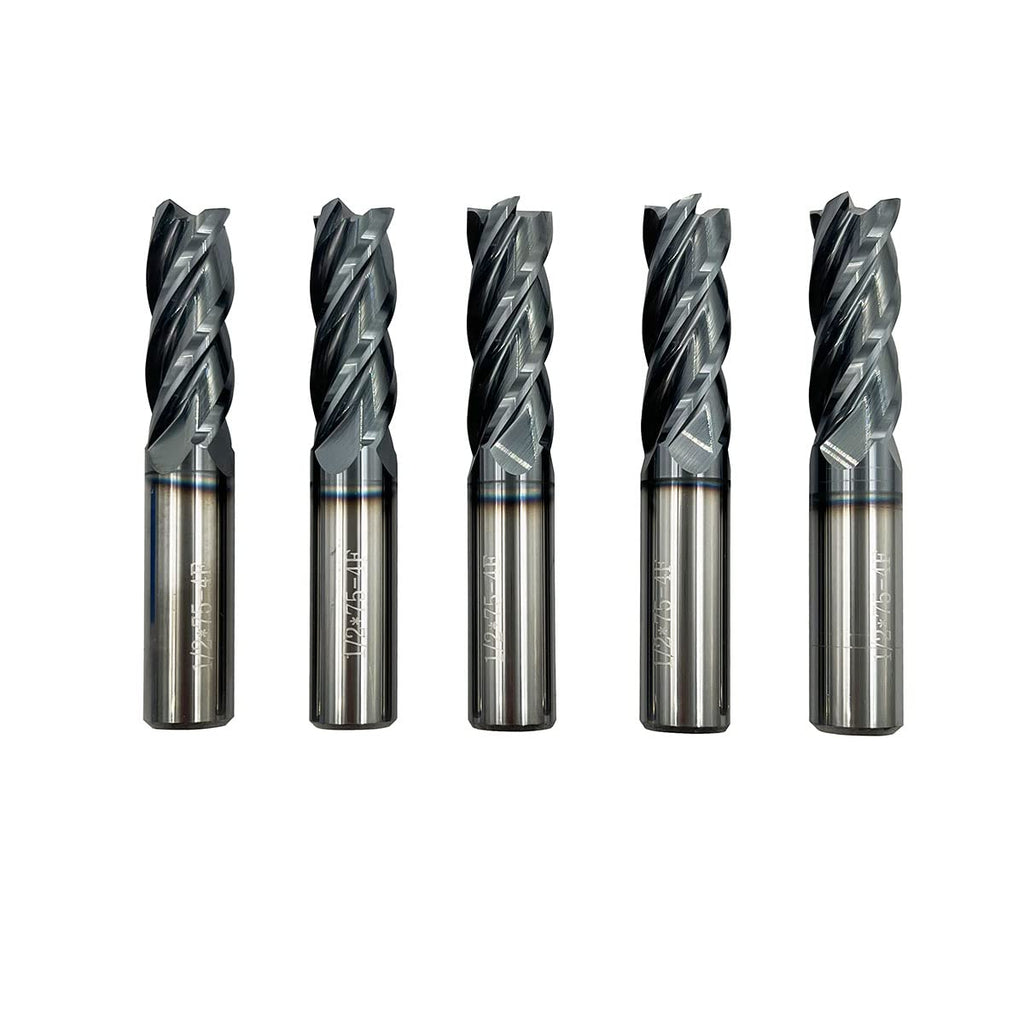 1/2 Carbide Square End Mill Bits Set 4 Flute AlTiN Coating B7459