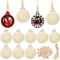 24 Pcs Christmas Photo Ornament Wooden Picture Frames H611853