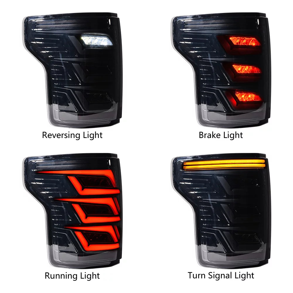 Smoked Lens LED Rear Brake Tail Lights Assembly D34100