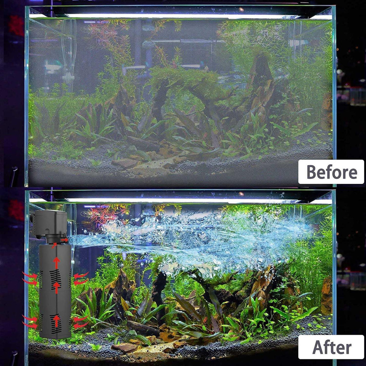 Crystal 300gph Biochemical Filtration Submersible Internal Fish Tank Filter Z189