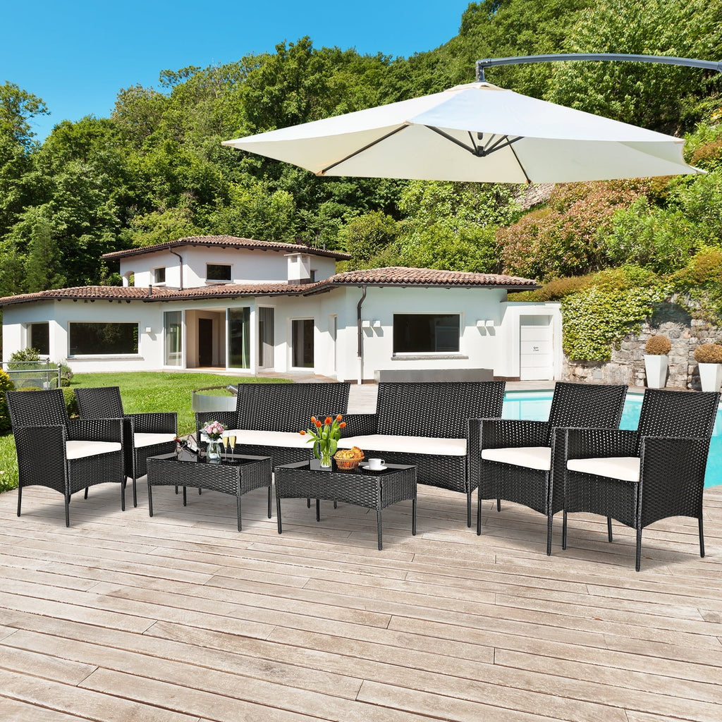 8 Pcs Cushioned Patio Furniture Set A386458