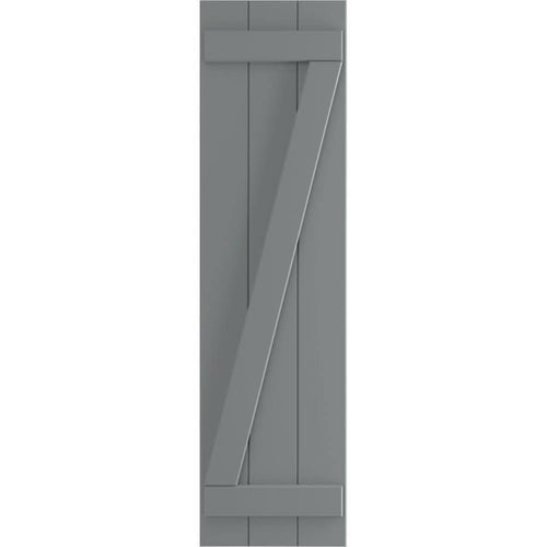 16 1/8x22W x 39x22H PVC Board-n-Batten Shutters with Z-Bar D901984