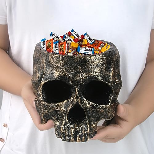 Extra Large Skull Candy Dish Bowl Holder Resin Decor A648539