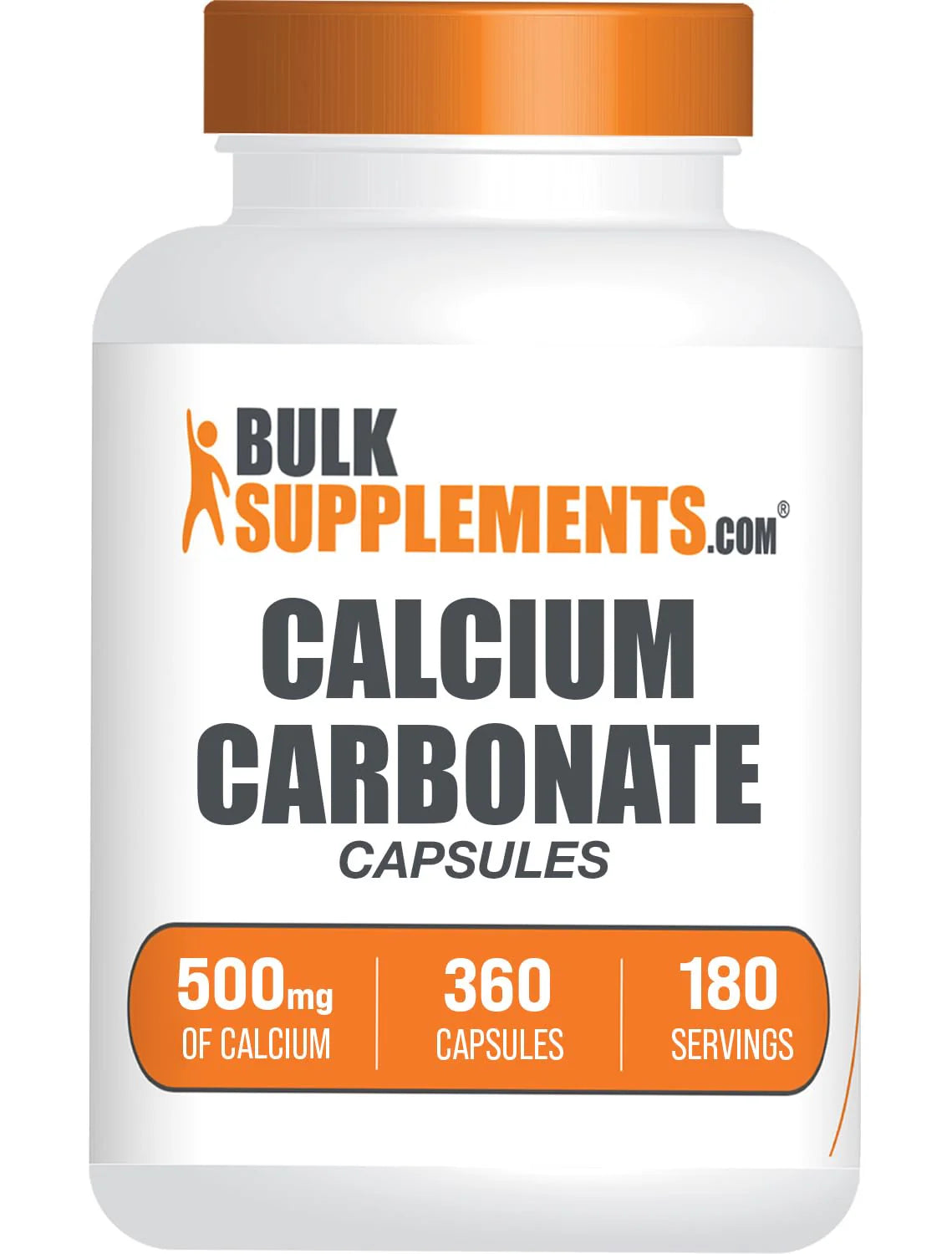 Calcium Carbonate 500mg Vegan Supplement 360 Capsules Y479