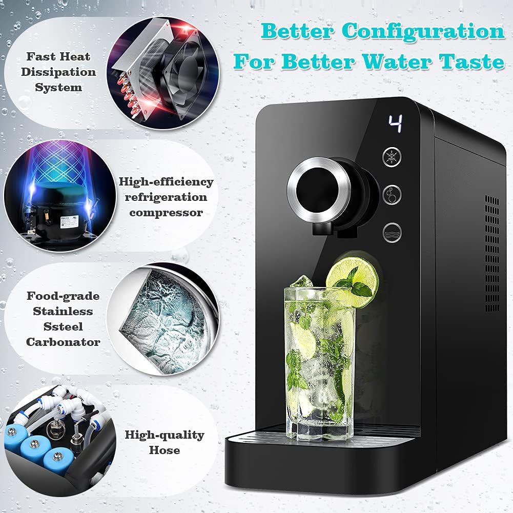 Black Countertop Sparkling Water Maker J159104