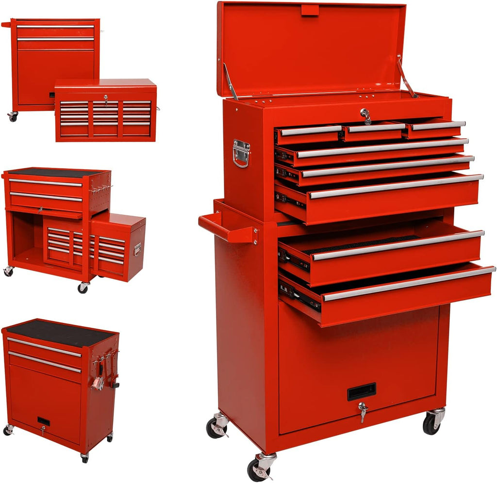 Blue 8-Drawer Rolling Tool Chest with Wheels Y883