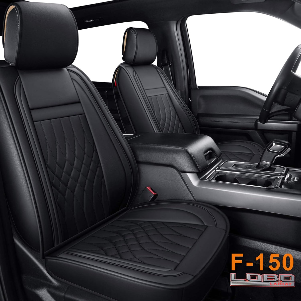 Black Water Proof Faux Leather Seat Covers Full Set A611
