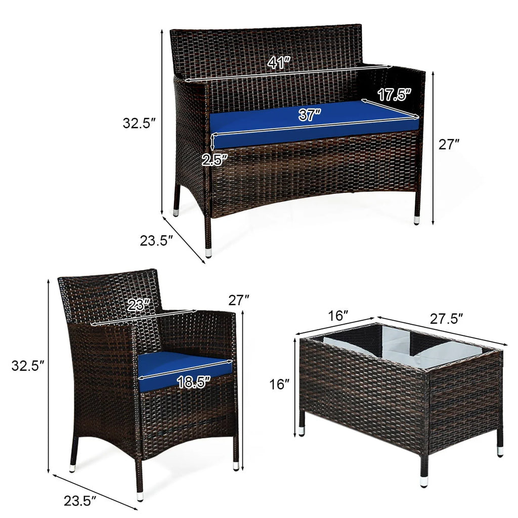 8 Pcs Cushioned Patio Furniture Set A386458