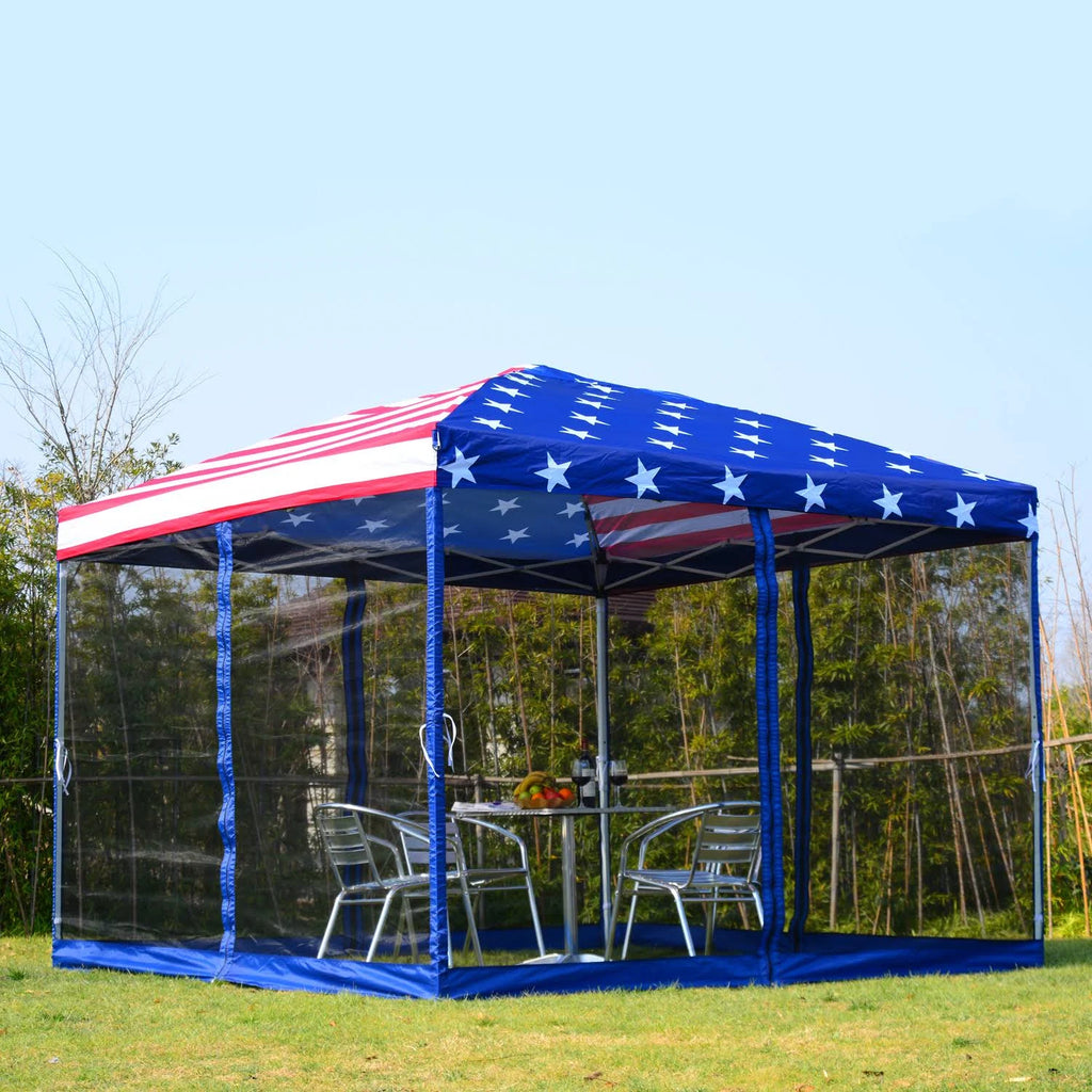 10 x 10 Pop-Up Canopy Tent with Mesh Walls B519801