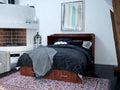 Queen Wood Murphy Bed Chest with Mattress, Drawer & Charger in Walnut L742