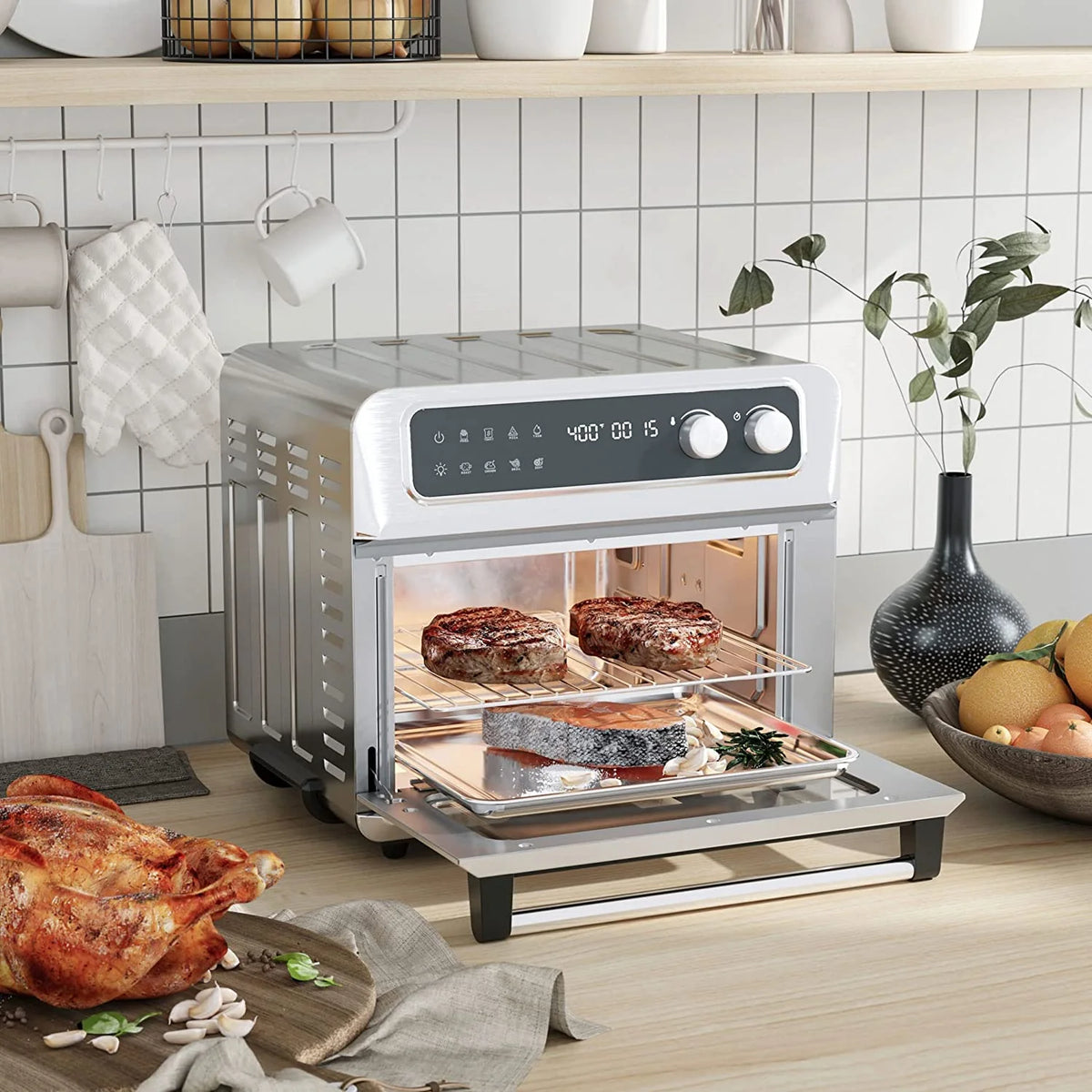 21QT 8-In-1 Stainless Steel Convection Countertop Oven P90730