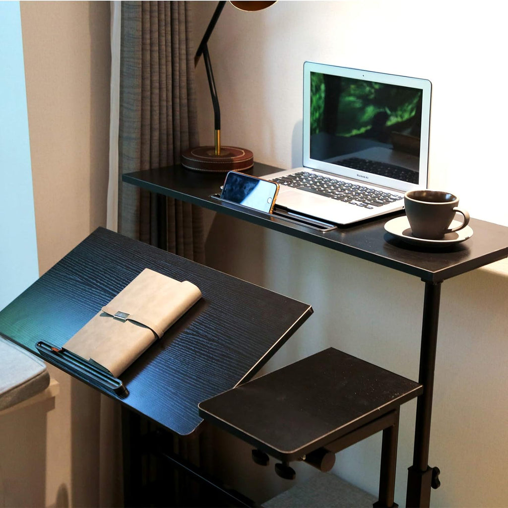 Black Portable Standing Desk with Wheels Q329505