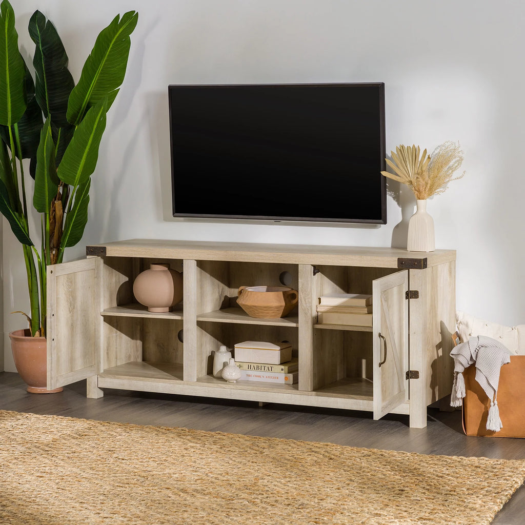 Modern Farmhouse Barn Door TV Stand N460