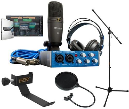 Recording Bundle with Mic Stand, Headphone Holder & Pop Filter Kit Q48964