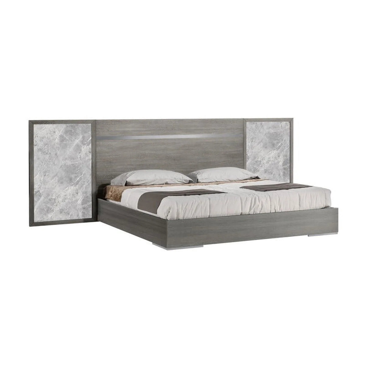 King Size 3-Piece Bedroom Set, Light Grey Oak Veneer K169660