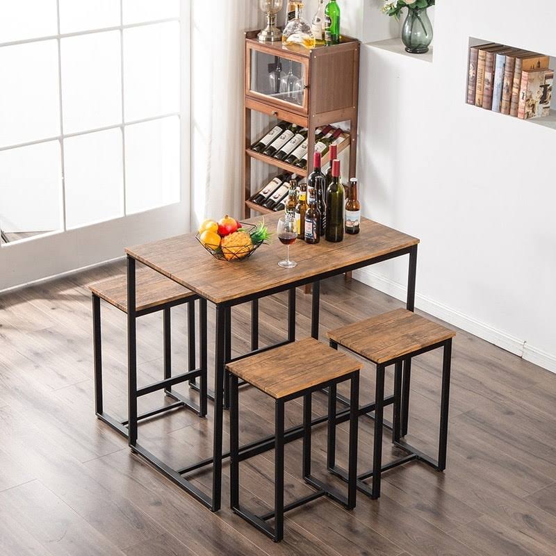 Walnut Finish 5-Piece Counter Height Pub Dining Set U746