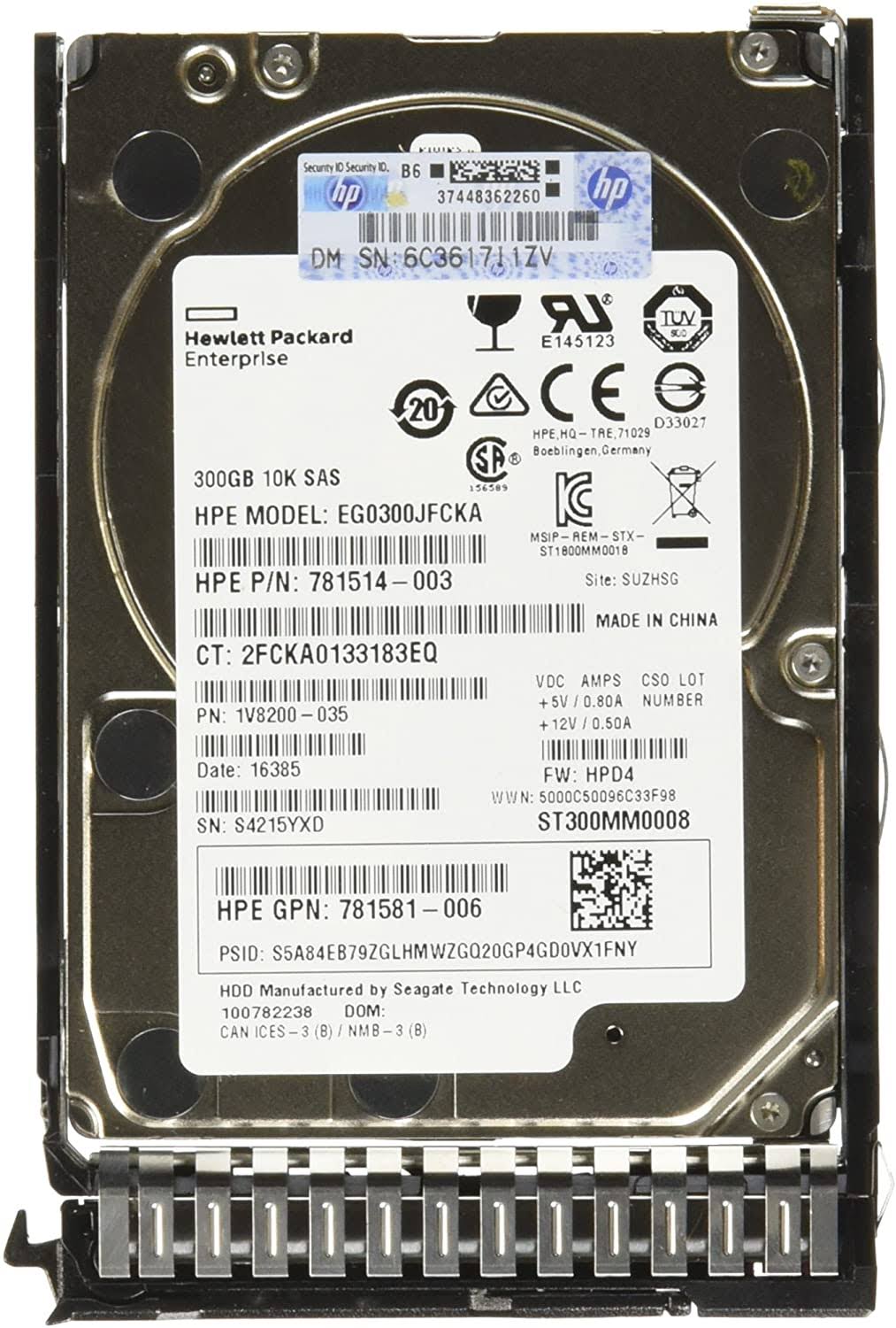 300 GB Hot-swap SAS 12Gb/s 10,000 rpm HDD A266