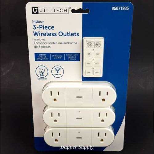3-Piece Indoor Wireless Outlets with Remote Control F8964