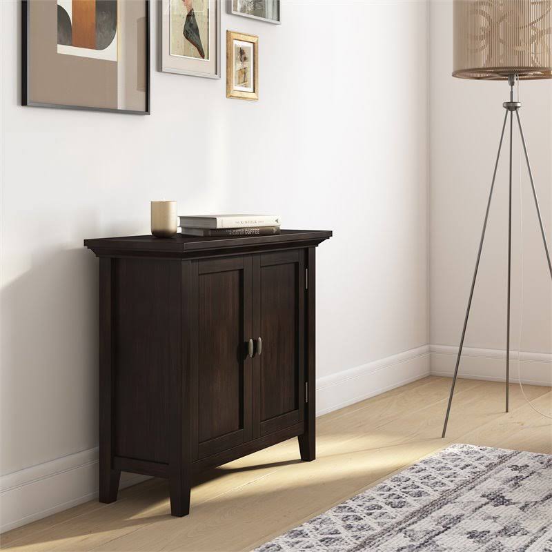 Solid Wood Low Storage Cabinet in Brunette Brown W99225
