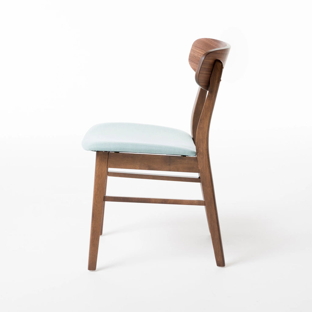 Mint Fabric Walnut Finish Dining Chair, Set of 2 X1107