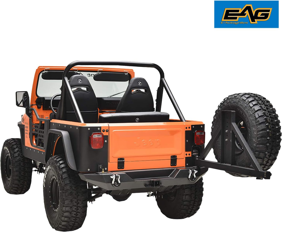 Full Width Front Bumper with LED Lights and Rear Bumper with Tire Carrier F4421