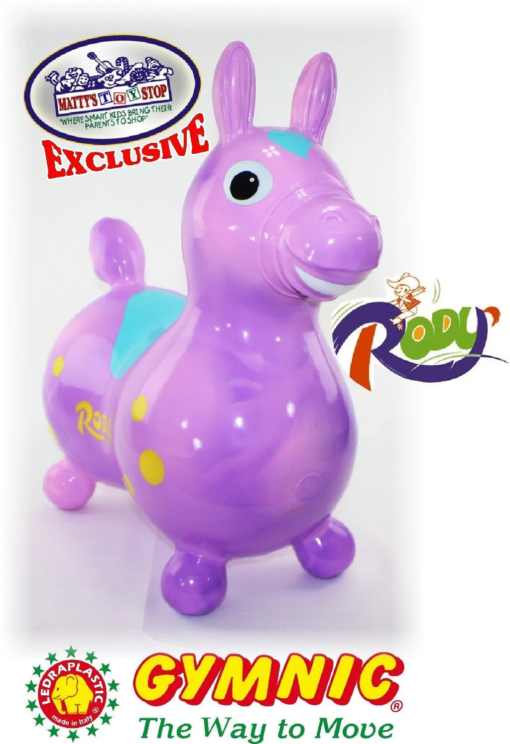 Purple & Pink Swirl Inflatable Bounce & Ride Horse K6369