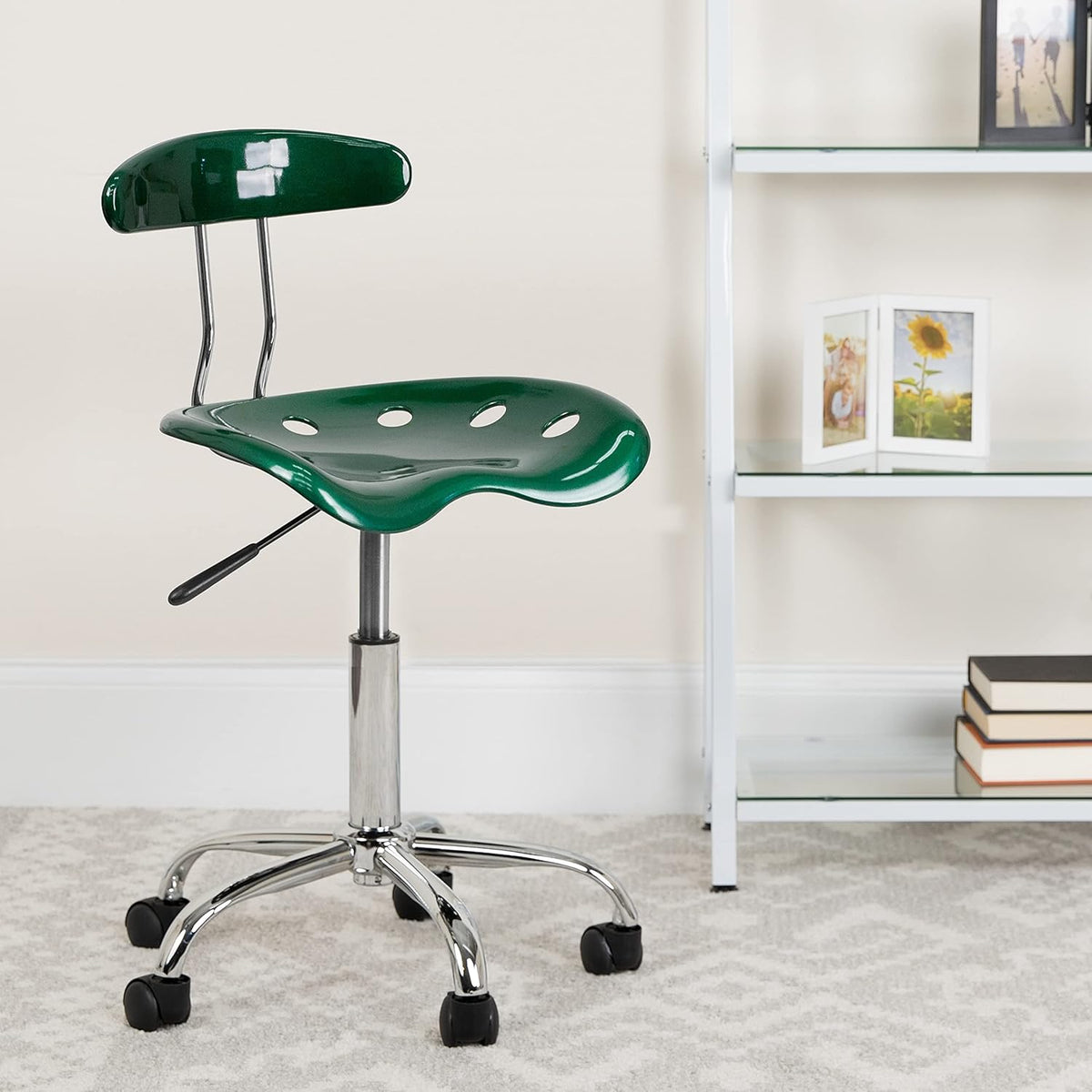 Adjustable Swivel Chair Bright Blue Q432665