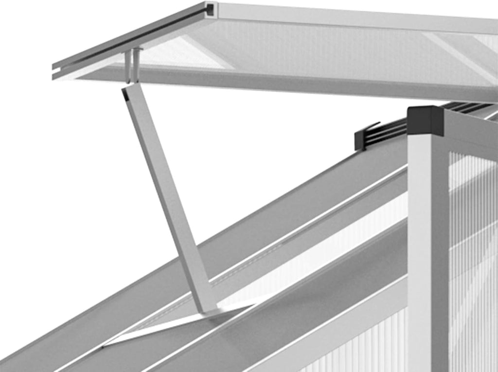 Walk-in Polycarbonate Greenhouse with Roof Vent Q681