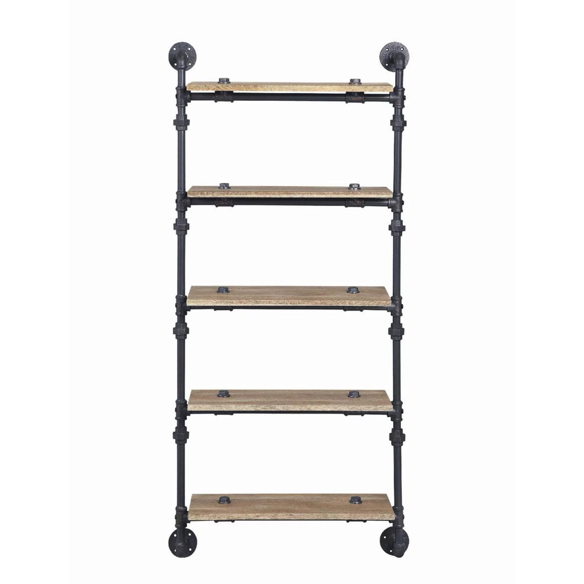 Oak and Sandy Black 5 Shelf Wall Rack M827