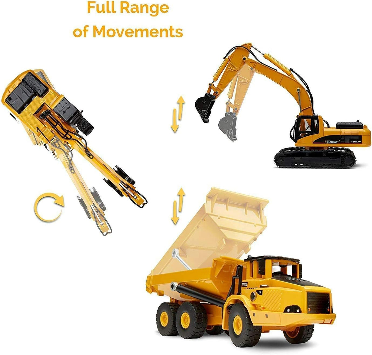 Diecast Metal Construction Trucks, Excavator and Dump Truck, Set of 2 H868280