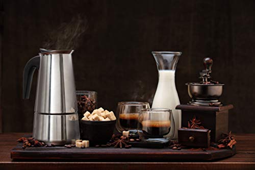 6 Cup Stovetop Espresso Maker 10oz Stainless Steel Black O45802