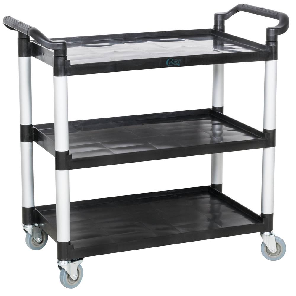 Black Utility Cart with Three Shelves P55090