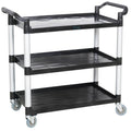 Black Utility Cart with Three Shelves P55090
