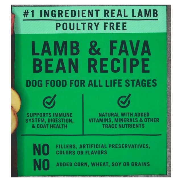 11 Lbs Grain-Free Dry Dog Food (Lamb & Fava Bean) A1801