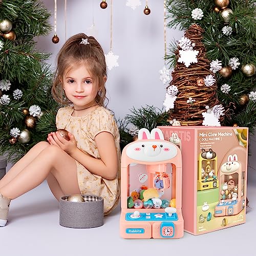 Claw Machine with Plush Toys Adjustable Sounds and Music Pink S5318
