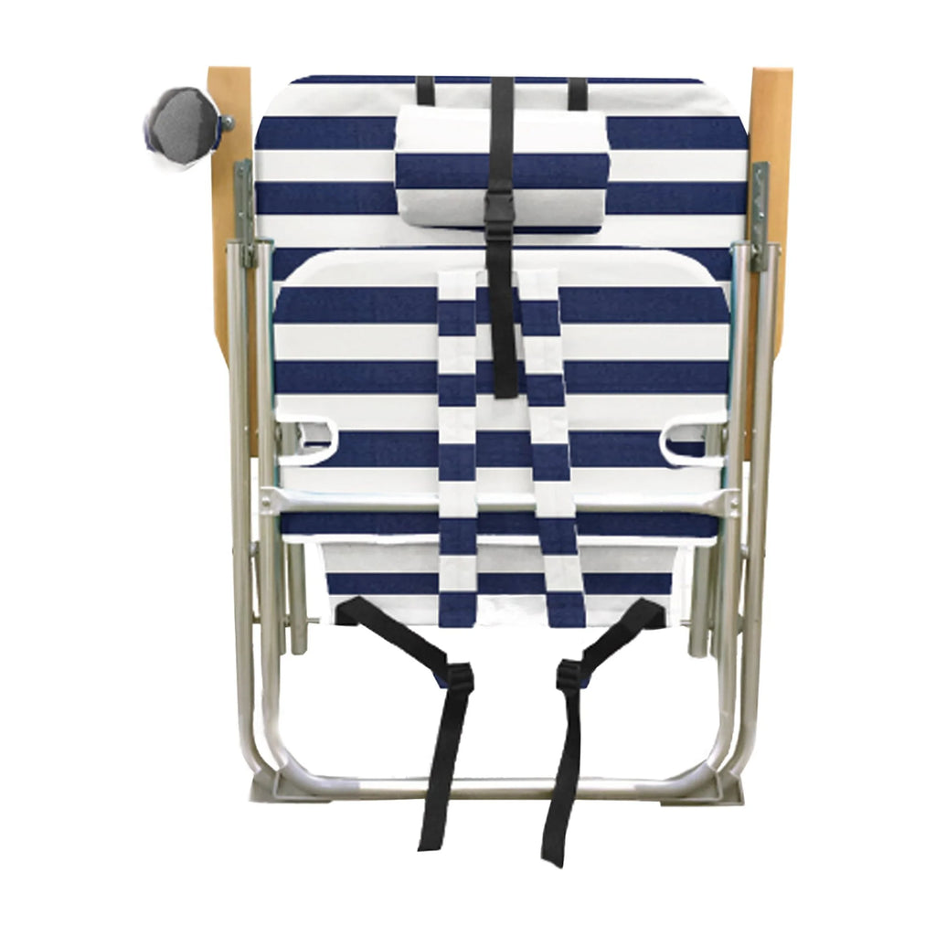 Blue and White Wood Beach Chair H26563