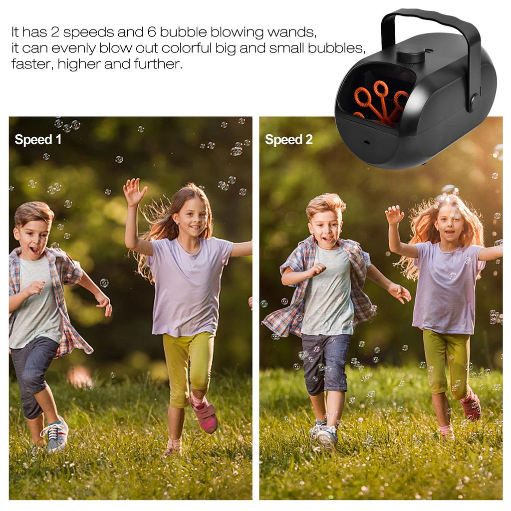 Bubble Machine with 2 Speeds and 6 Bubble Wands V399