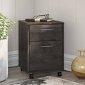 2-Drawer Vertical Filing Cabinet Dark Gray Hickory G25498