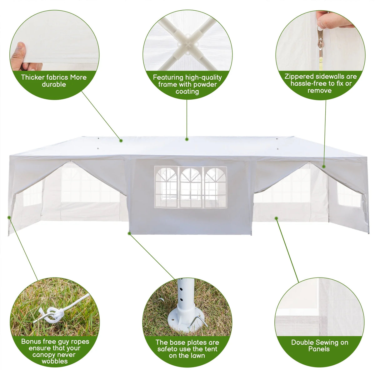 10' x 10' Waterproof White Canopy Tent M8273