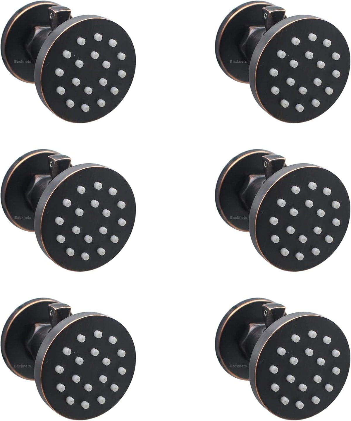 6 Pcs Oil Rubbed Bronze Solid Brass Shower Body Spray Nozzle L315