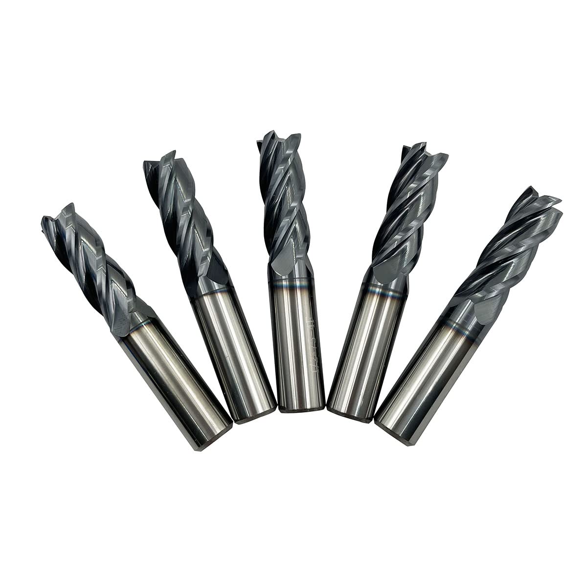 1/2 Carbide Square End Mill Bits Set 4 Flute AlTiN Coating B7459
