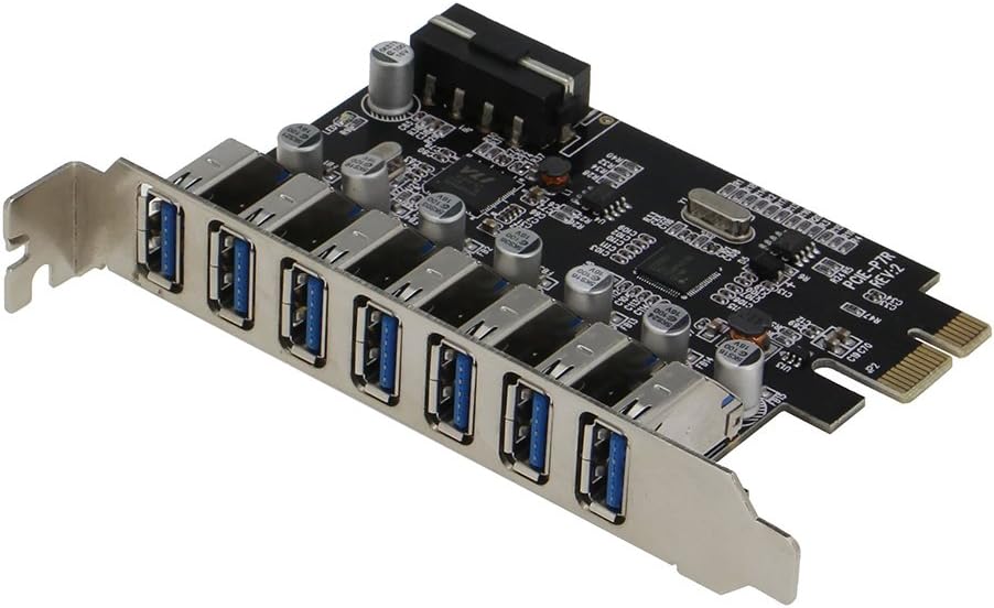 PCIE 7 Port USB 3.0 Adapter Card with Molex Power Connector O675356