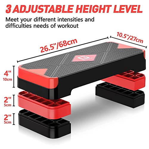 Adjustable Aerobic Exercise Step with 4" 6" 8" Risers Y73018