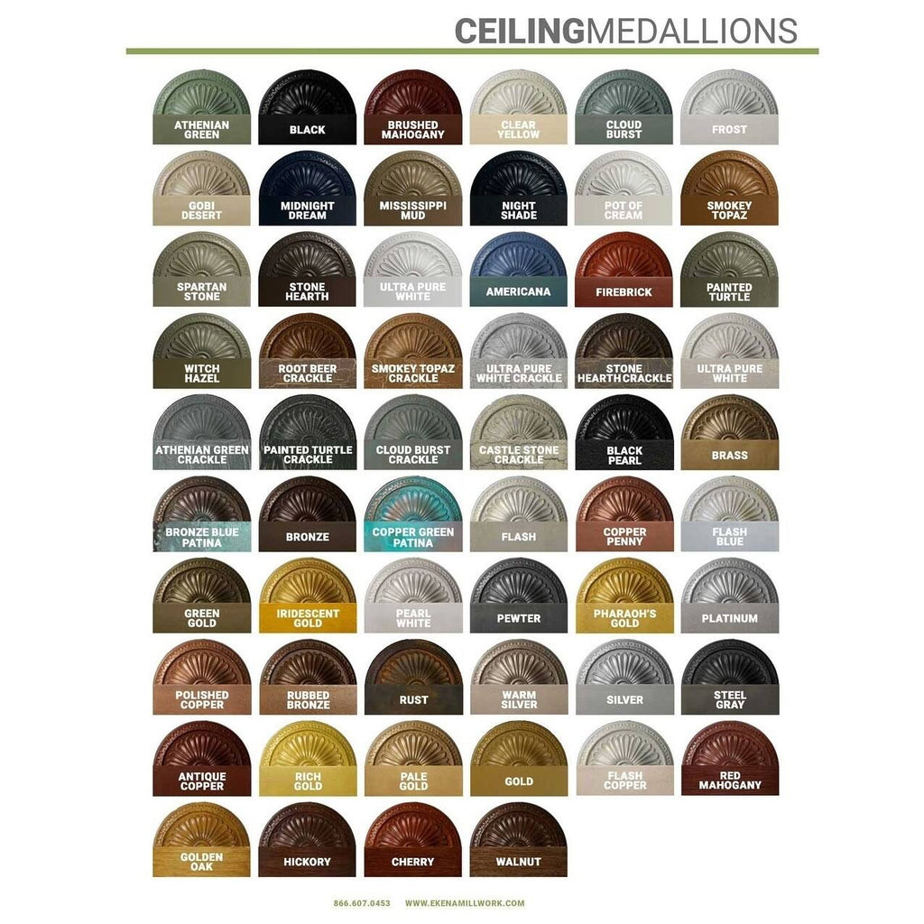 Green Gold Hand-Painted Ceiling Medallion E7423