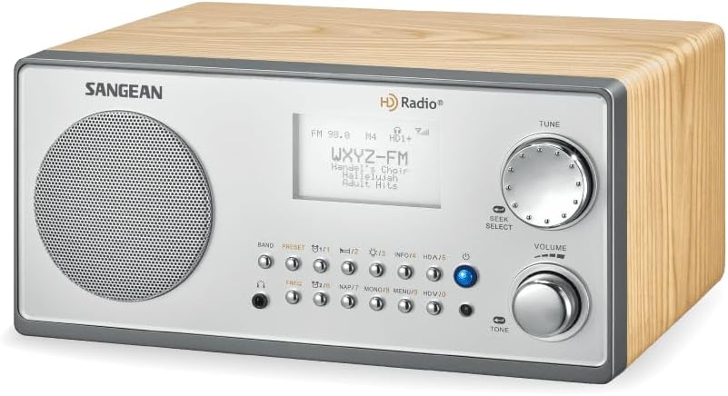 Silver Wooden Cabinet Table Top Radio C515